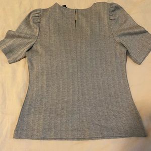 Ann Taylor Grey Herringbone Blouse